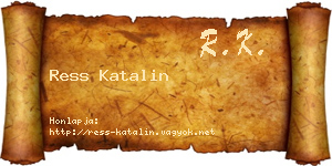 Ress Katalin névjegykártya